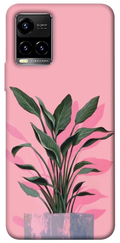 Чехол itsPrint Pink plant для Vivo Y21 / Y33s, цветы, купить оптом с доставкой