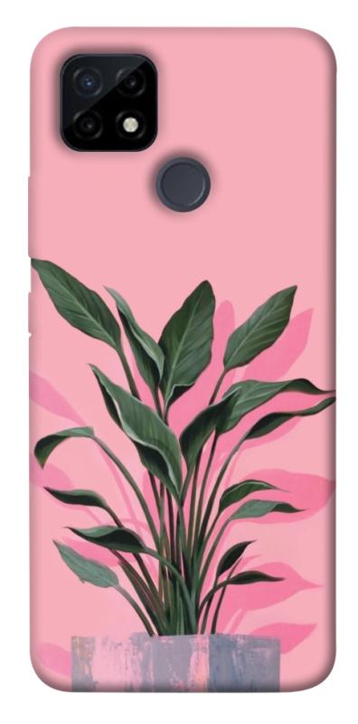 Чехол itsPrint Pink plant для Realme C12, цветы, купить оптом с доставкой
