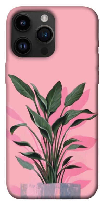 Чехол itsPrint Pink plant для Apple iPhone 14 Pro Max (6.7"), цветы, купить оптом с доставкой
