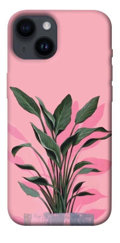 Чехол itsPrint Pink plant для Apple iPhone 14 (6.1"), цветы, купить оптом с доставкой