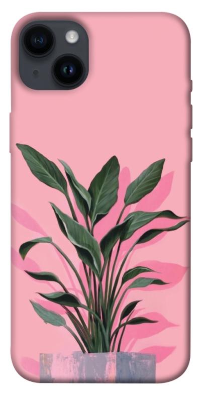 Чехол itsPrint Pink plant для Apple iPhone 14 Plus (6.7"), цветы, купить оптом с доставкой
