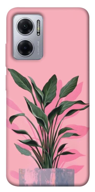 Чехол itsPrint Pink plant для Xiaomi Redmi Note 11E, цветы, купить оптом с доставкой