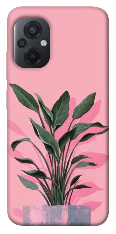Чехол itsPrint Pink plant для Xiaomi Poco M5, цветы, купить оптом с доставкой