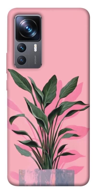 Чехол itsPrint Pink plant для Xiaomi 12T / 12T Pro, цветы, купить оптом с доставкой