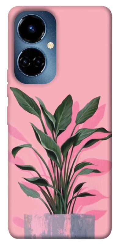 Чехол itsPrint Pink plant для TECNO Camon 19 (CI6n) / 19 Pro (CI8n), цветы, купить оптом с доставкой