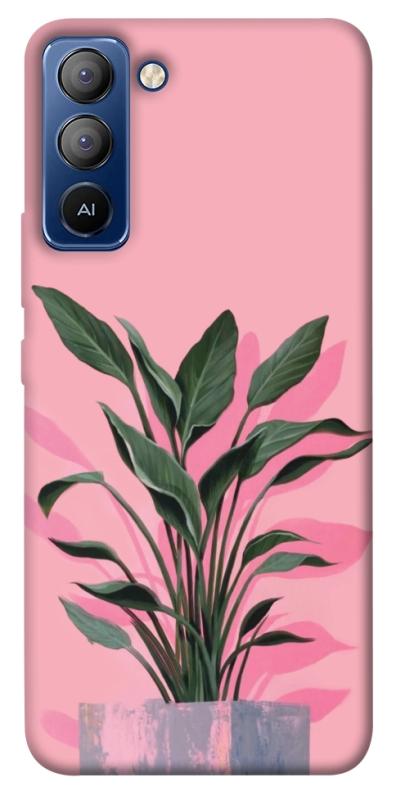 Чехол itsPrint Pink plant для TECNO Pop 5 LTE, цветы, купить оптом с доставкой