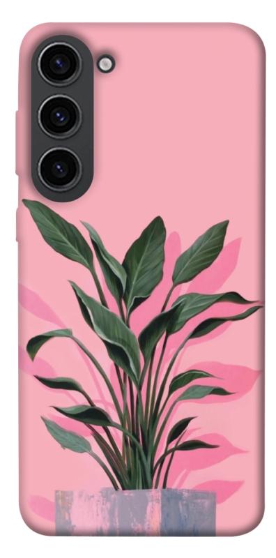 Чехол itsPrint Pink plant для Samsung Galaxy S23, цветы, купить оптом с доставкой