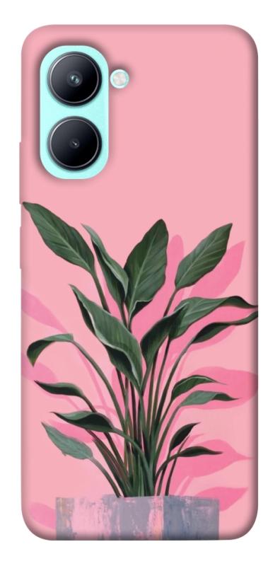 Чехол itsPrint Pink plant для Realme C33, цветы, купить оптом с доставкой