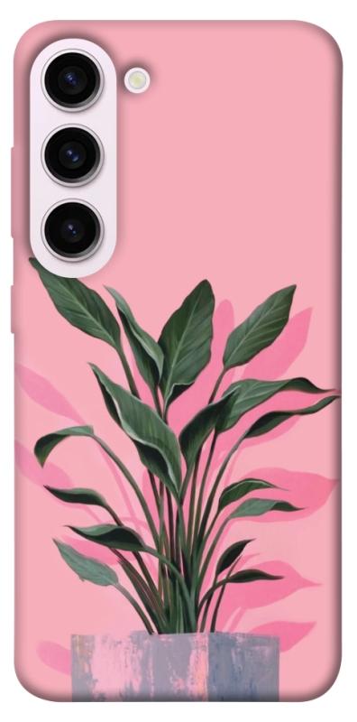 Чехол itsPrint Pink plant для Samsung Galaxy S23+, цветы, купить оптом с доставкой