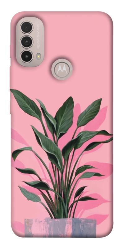 Чохол itsPrint Pink plant для Motorola Moto E40, квіти, купити оптом з доставкою