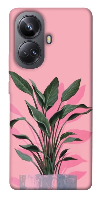 Чехол itsPrint Pink plant для Realme 10 Pro+, цветы, купить оптом с доставкой