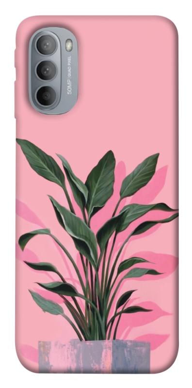 Чехол itsPrint Pink plant для Motorola Moto G31, цветы, купить оптом с доставкой