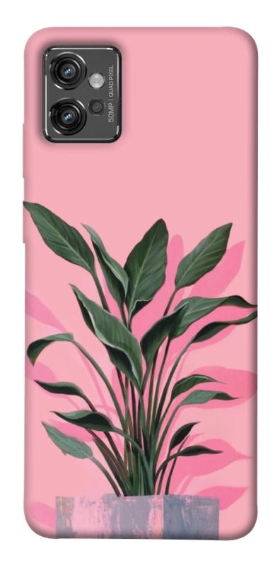 Чехол itsPrint Pink plant для Motorola Moto G32, цветы, купить оптом с доставкой