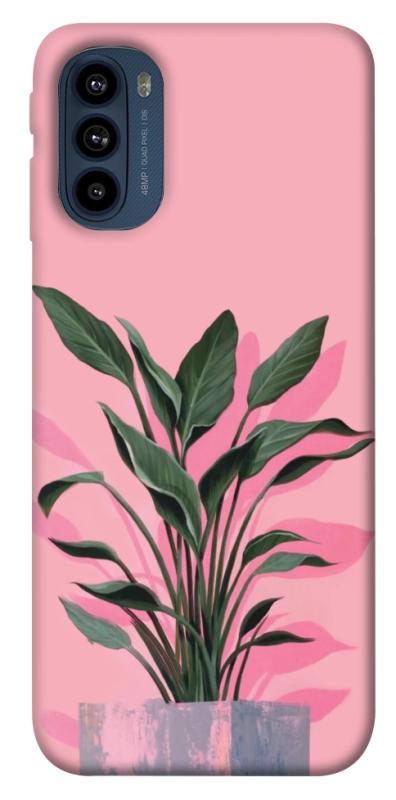 Чехол itsPrint Pink plant для Motorola Moto G41, цветы, купить оптом с доставкой