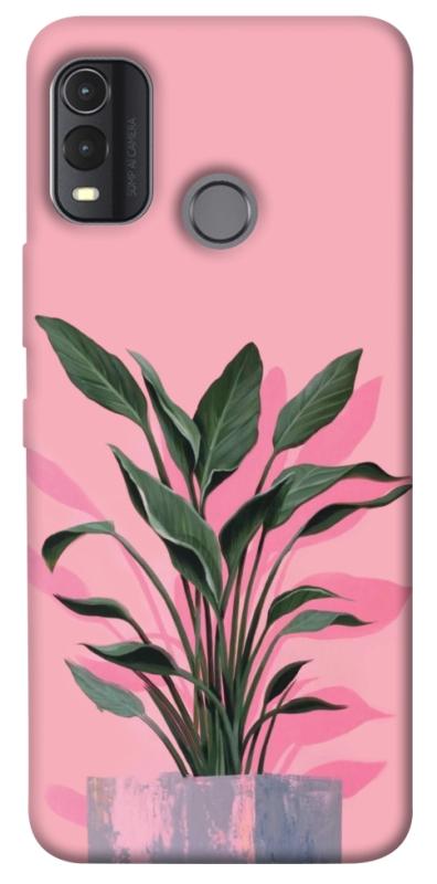 Чехол itsPrint Pink plant для Nokia G11 Plus, цветы, купить оптом с доставкой