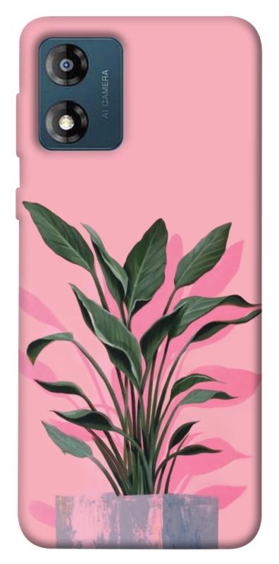 Чехол itsPrint Pink plant для Motorola Moto E13, цветы, купить оптом с доставкой