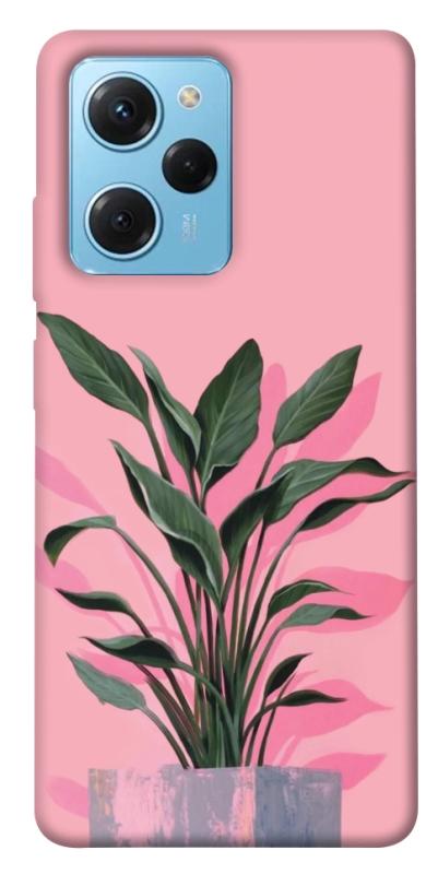 Чехол itsPrint Pink plant для Xiaomi Poco X5 Pro 5G, цветы, купить оптом с доставкой