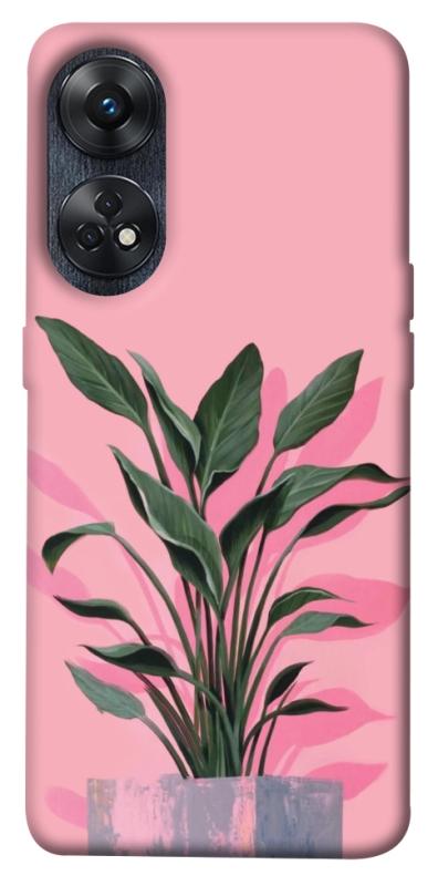 Чехол itsPrint Pink plant для Oppo Reno 8 T 4G, цветы, купить оптом с доставкой