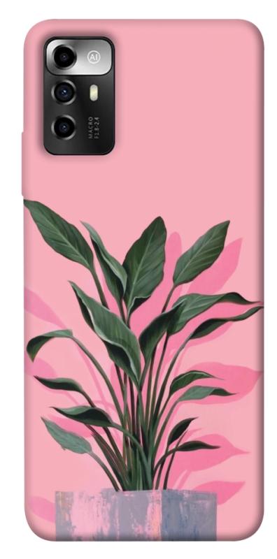 Чехол itsPrint Pink plant для ZTE Blade A72, цветы, купить оптом с доставкой
