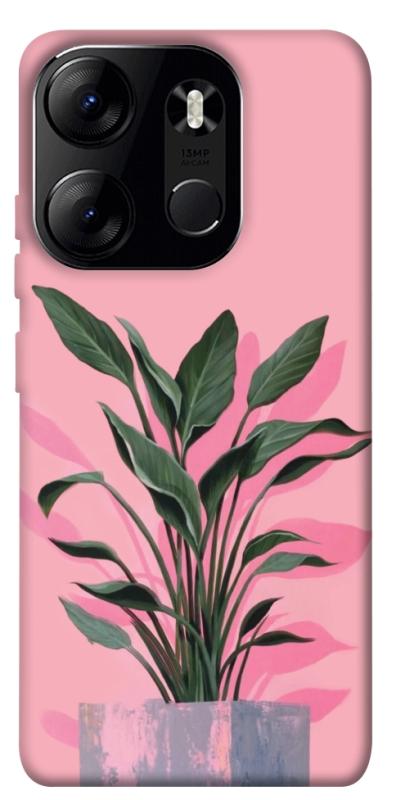 Чехол itsPrint Pink plant для Tecno Spark Go 2023, цветы, купить оптом с доставкой