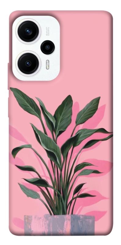 Чехол itsPrint Pink plant для Xiaomi Poco F5 / Note 12 Turbo, цветы, купить оптом с доставкой