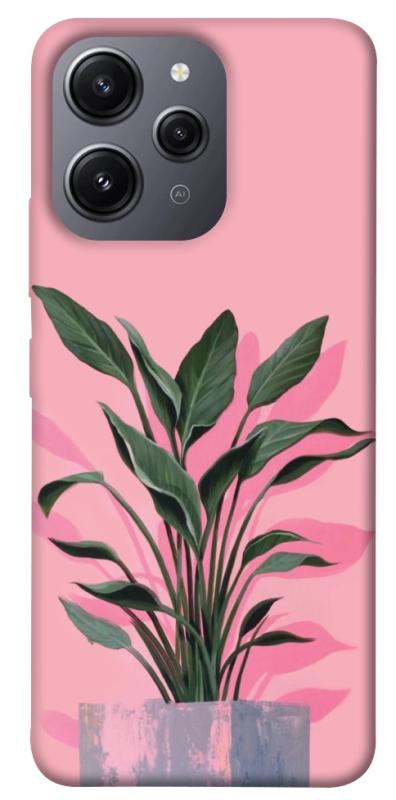 Чехол itsPrint Pink plant для Xiaomi Redmi 12, цветы, купить оптом с доставкой