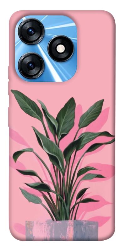 Чехол itsPrint Pink plant для TECNO Spark 10 Pro, цветы, купить оптом с доставкой