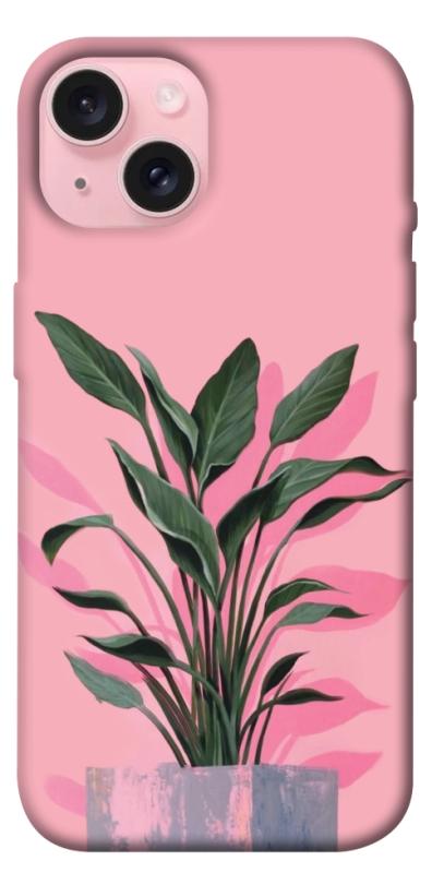 Чехол itsPrint Pink plant для Apple iPhone 15 (6.1"), цветы, купить оптом с доставкой