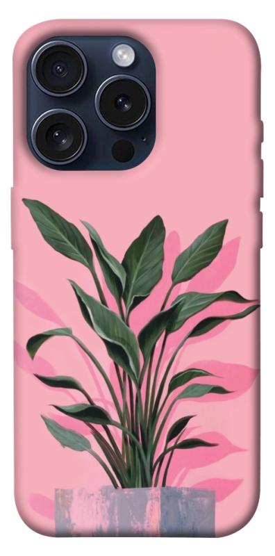 Чехол itsPrint Pink plant для Apple iPhone 15 Pro (6.1"), цветы, купить оптом с доставкой