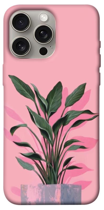 Чехол itsPrint Pink plant для Apple iPhone 15 Pro Max (6.7"), цветы, купить оптом с доставкой
