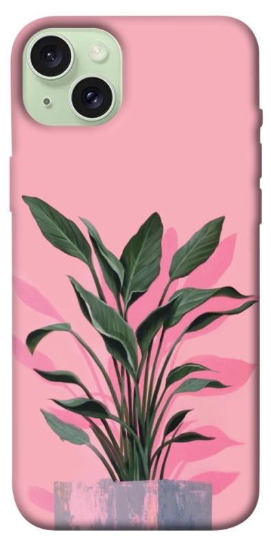 Чехол itsPrint Pink plant для Apple iPhone 15 Plus (6.7"), цветы, купить оптом с доставкой