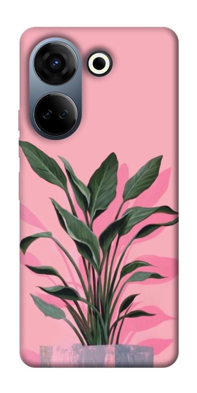 Чехол itsPrint Pink plant для TECNO Camon 20 Pro (CK7n), цветы, купить оптом с доставкой