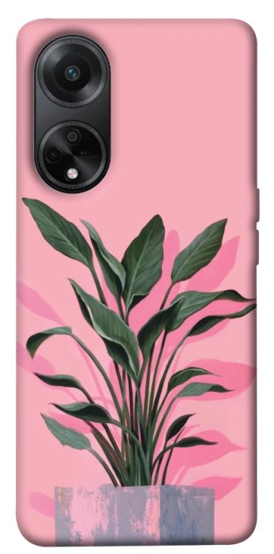 Чехол itsPrint Pink plant для Oppo A98, цветы, купить оптом с доставкой