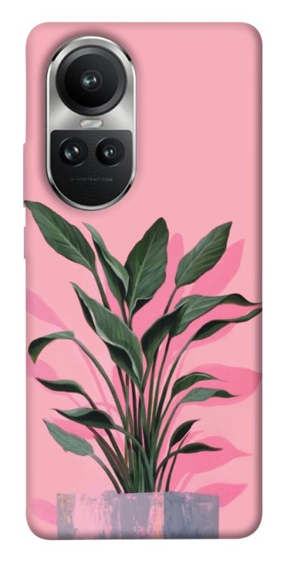 Чехол itsPrint Pink plant для Oppo Reno 10, цветы, купить оптом с доставкой