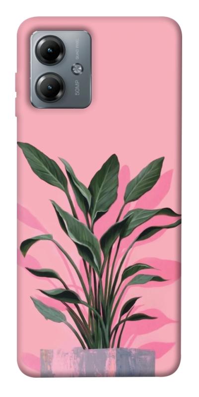 Чехол itsPrint Pink plant для Motorola Moto G14, цветы, купить оптом с доставкой