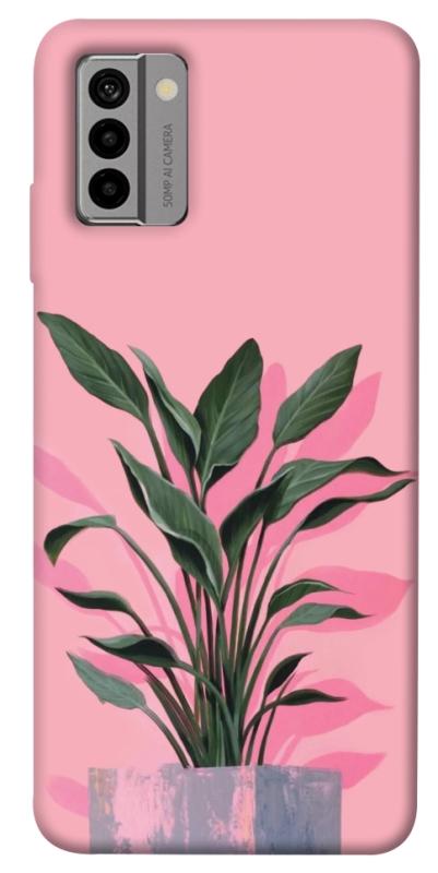 Чехол itsPrint Pink plant для Nokia G22, цветы, купить оптом с доставкой
