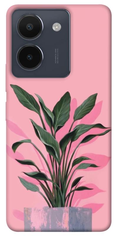 Чехол itsPrint Pink plant для Vivo Y36, цветы, купить оптом с доставкой
