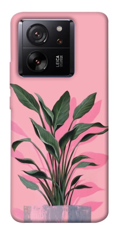 Чехол itsPrint Pink plant для Xiaomi 13T, цветы, купить оптом с доставкой