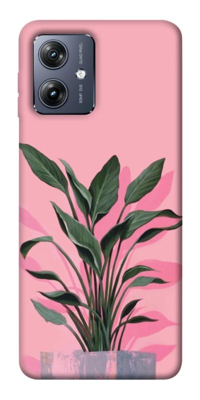 Чехол itsPrint Pink plant для Motorola Moto G54, цветы, купить оптом с доставкой