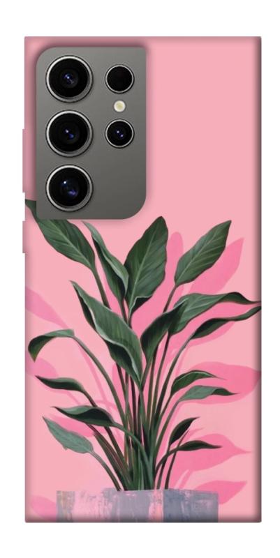 Чехол itsPrint Pink plant для Samsung Galaxy S24 Ultra, цветы, купить оптом с доставкой