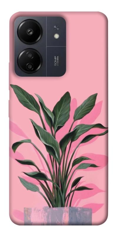 Чехол itsPrint Pink plant для Xiaomi Redmi 13C, цветы, купить оптом с доставкой