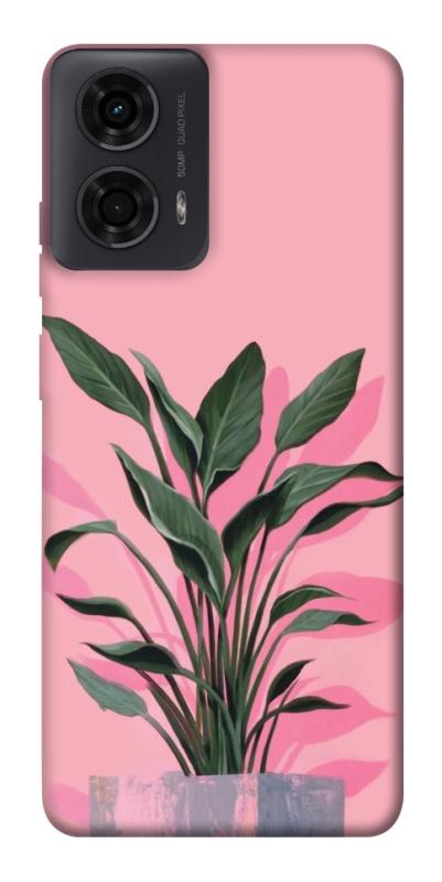Чехол itsPrint Pink plant для Motorola Moto G24, цветы, купить оптом с доставкой