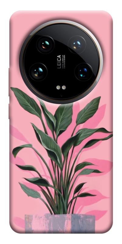 Чехол itsPrint Pink plant для Xiaomi 14 Ultra, цветы, купить оптом с доставкой