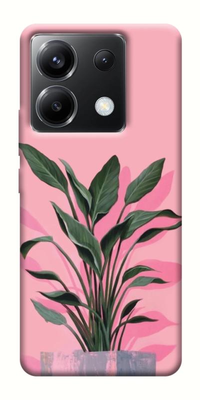 Чехол itsPrint Pink plant для Xiaomi Poco X6, цветы, купить оптом с доставкой