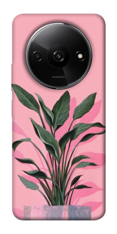 Чехол itsPrint Pink plant для Xiaomi Redmi A3, цветы, купить оптом с доставкой