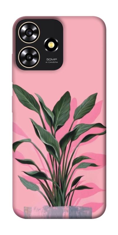 Чехол itsPrint Pink plant для ZTE Blade A73 4G, цветы, купить оптом с доставкой
