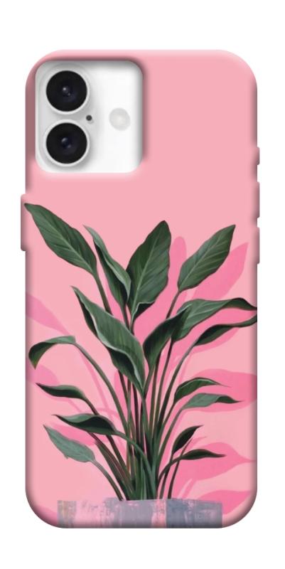 Чехол itsPrint Pink plant для Apple iPhone 16 (6.1"), цветы, купить оптом с доставкой