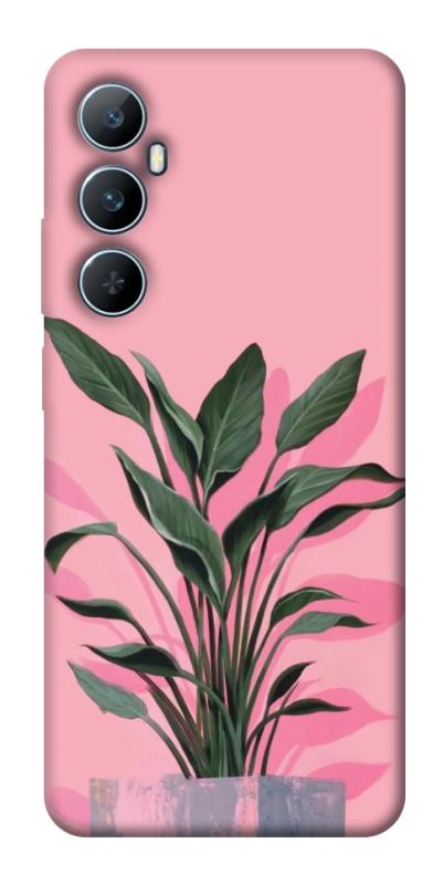 Чехол itsPrint Pink plant для Realme C65 4G, цветы, купить оптом с доставкой