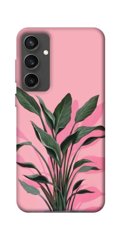Чехол itsPrint Pink plant для Samsung Galaxy S24 FE, цветы, купить оптом с доставкой