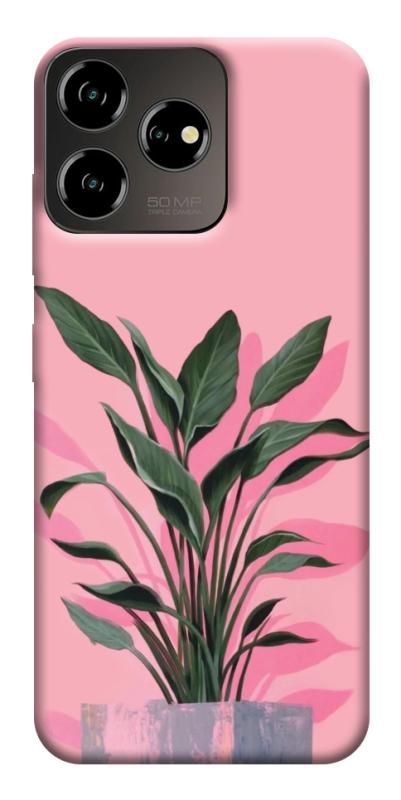 Чехол itsPrint Pink plant для ZTE Blade V50 Desing 4G, цветы, купить оптом с доставкой